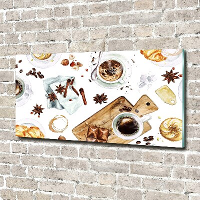 Schilderij op glas Ochtendkoffie