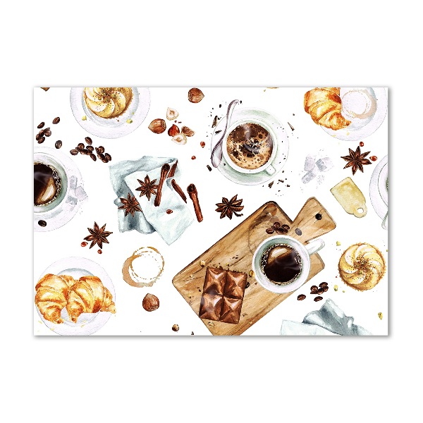 Schilderij op glas Ochtendkoffie