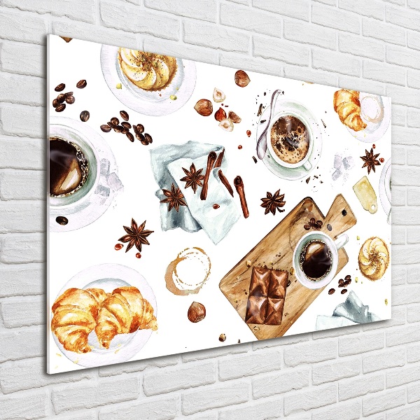 Schilderij op glas Ochtendkoffie