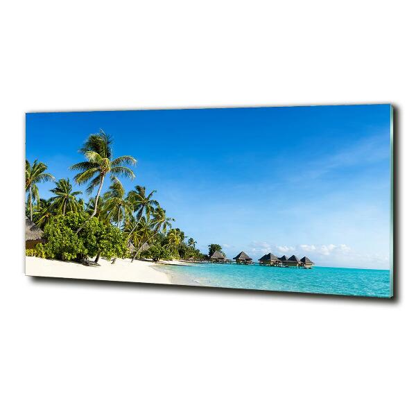 Schilderij glas Caribisch strand
