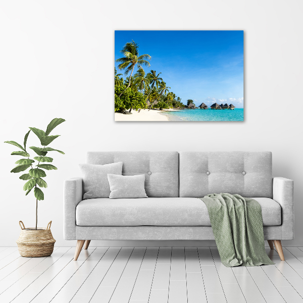 Schilderij glas Caribisch strand
