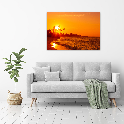 Glazen schilderij Zonsondergangstrand