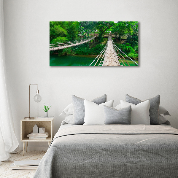 Foto schilderij op glas Brug over de rivier