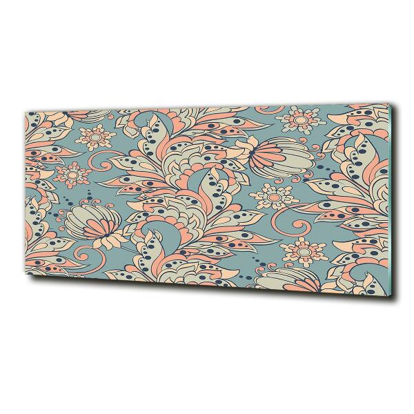 Schilderij op glas Etnische bloemen