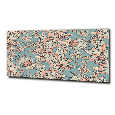 Schilderij op glas Etnische bloemen