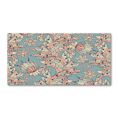 Schilderij op glas Etnische bloemen