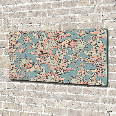 Schilderij op glas Etnische bloemen