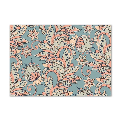 Schilderij op glas Etnische bloemen