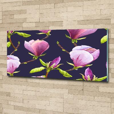 Schilderij glas Magnolia