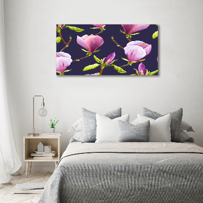 Schilderij glas Magnolia