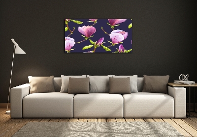 Schilderij glas Magnolia