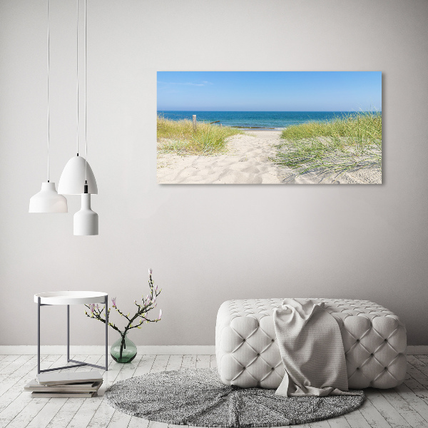 Foto schilderij op glas duinen aan zee