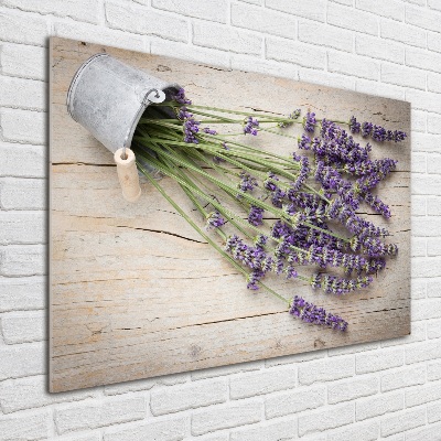 Glazen schilderij Lavendel in een pot