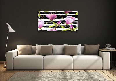 Foto schilderij op glas Gestreepte magnolia