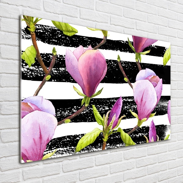 Foto schilderij op glas Gestreepte magnolia