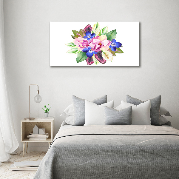 Schilderij op glas Een boeket bloemen