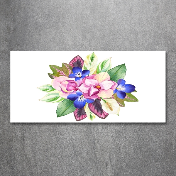 Schilderij op glas Een boeket bloemen