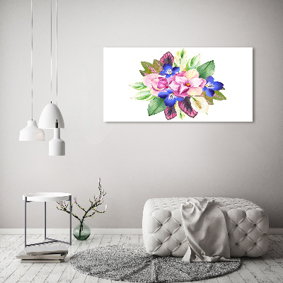 Schilderij op glas Een boeket bloemen