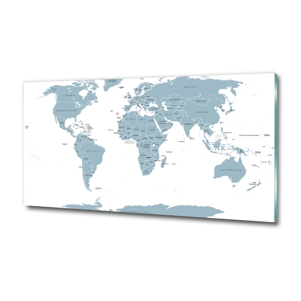 Schilderij glas Politieke kaart