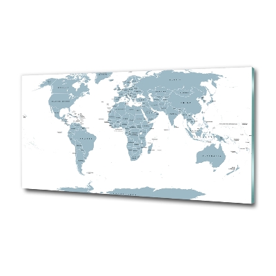 Schilderij glas Politieke kaart