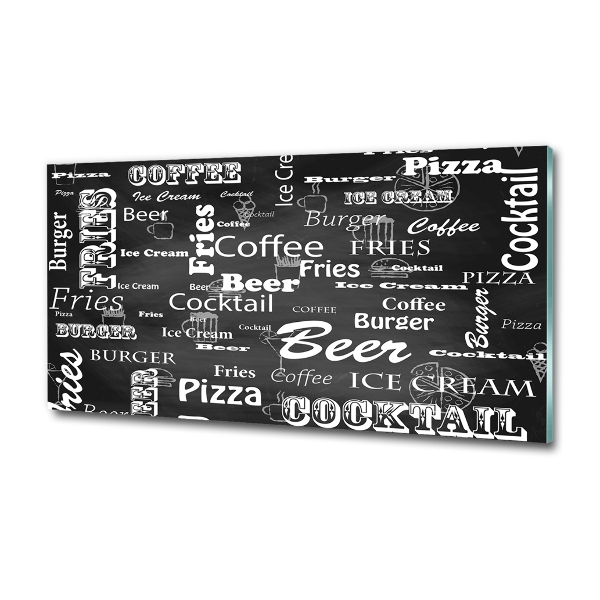 Glazen schilderij Restaurantmenu