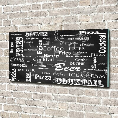 Glazen schilderij Restaurantmenu