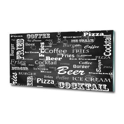 Glazen schilderij Restaurantmenu