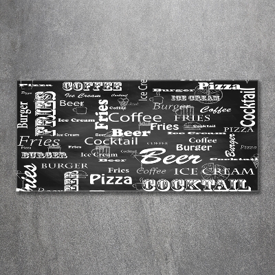 Glazen schilderij Restaurantmenu