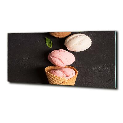 Foto schilderij op glas IJs in een wafelhoorntje