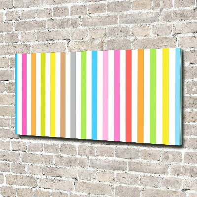 Schilderij glas Kleurrijke strepen