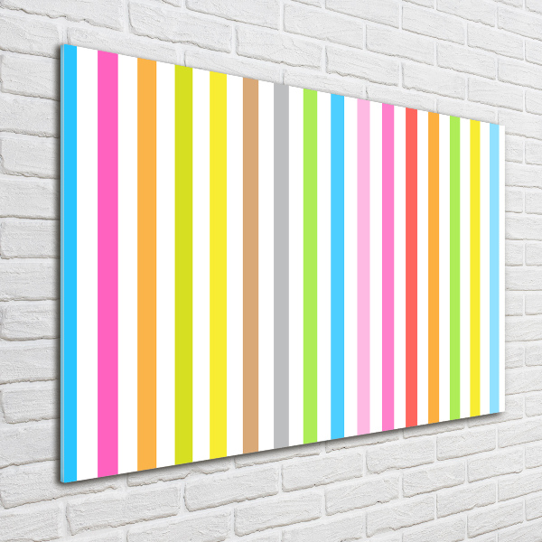 Schilderij glas Kleurrijke strepen