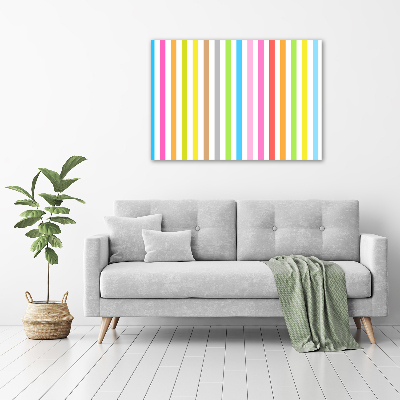 Schilderij glas Kleurrijke strepen