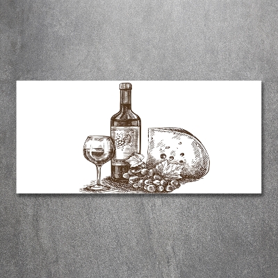 Schilderij op glas Wijn en hapjes