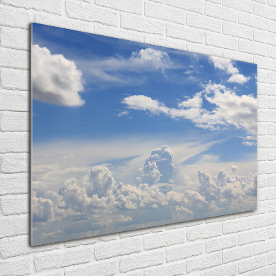 Schilderij op glas Wolken aan de hemel