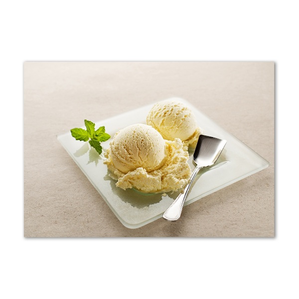 Glazen schilderij IJs op een bord