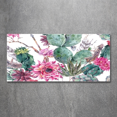 Glazen schilderij Cactussen