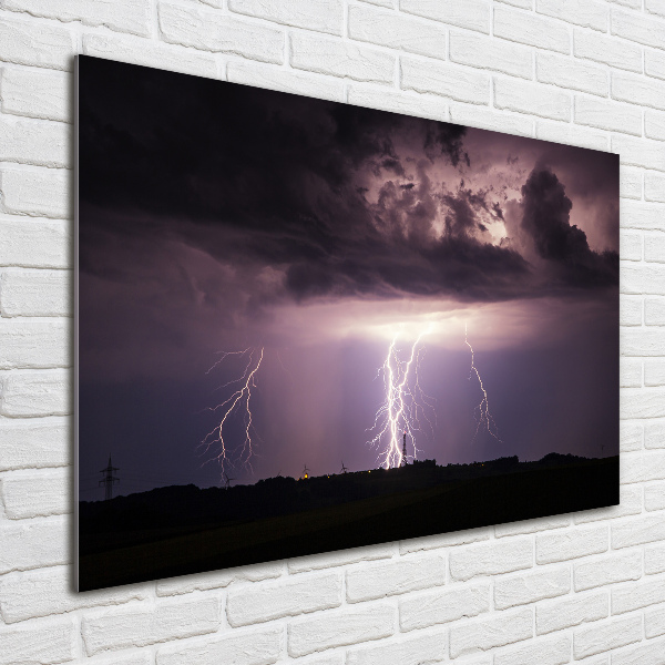 Foto schilderij op glas Onweer