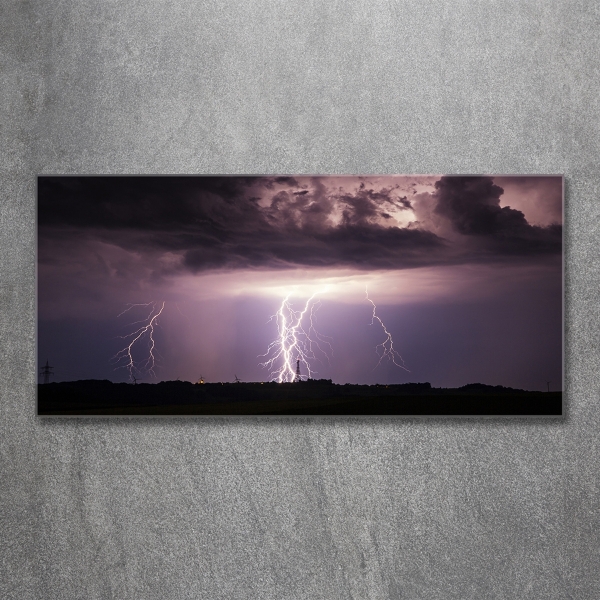 Foto schilderij op glas Onweer