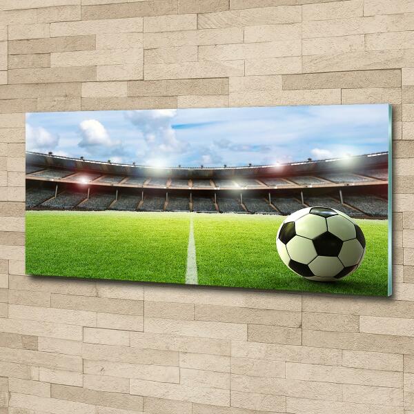 Schilderij glas De bal op het veld