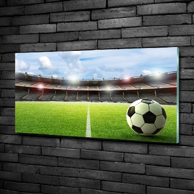 Schilderij glas De bal op het veld