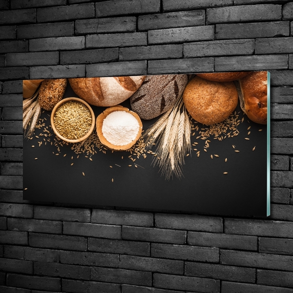 Foto schilderij op glas Brood en tarwe