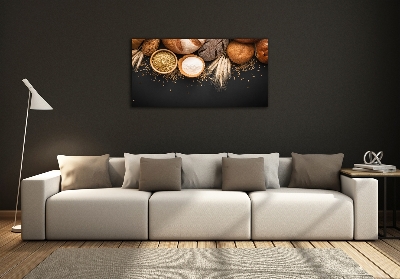 Foto schilderij op glas Brood en tarwe