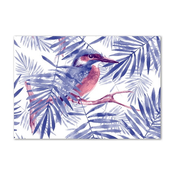 Schilderij glas Planten en vogels