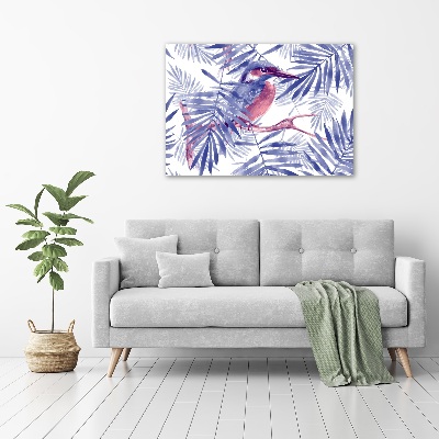 Schilderij glas Planten en vogels