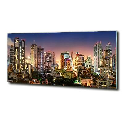 Glazen schilderij Bangkok 's nachts