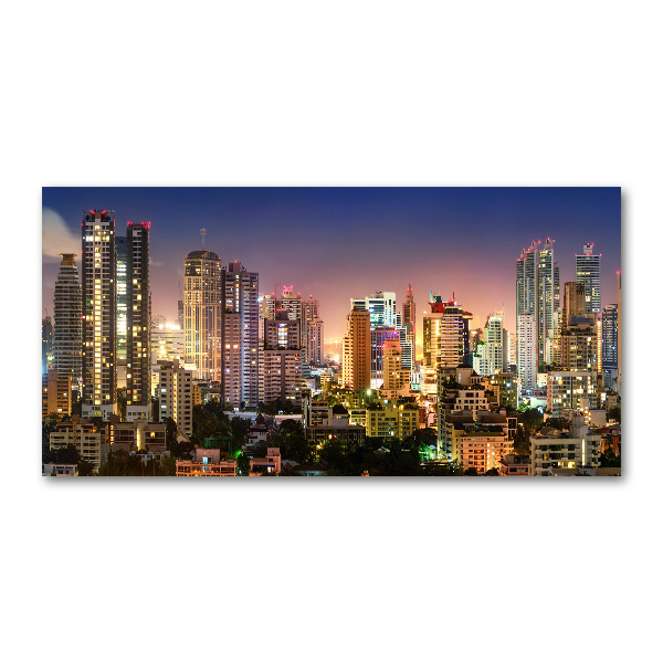 Glazen schilderij Bangkok 's nachts