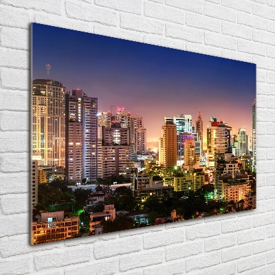 Glazen schilderij Bangkok 's nachts