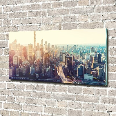 Schilderij op glas New York vanuit vogelperspectief