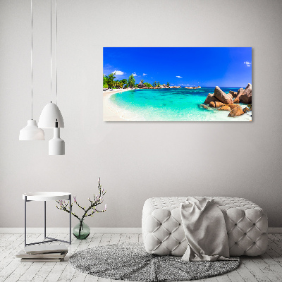 Foto schilderij op glas Strand op de Seychellen