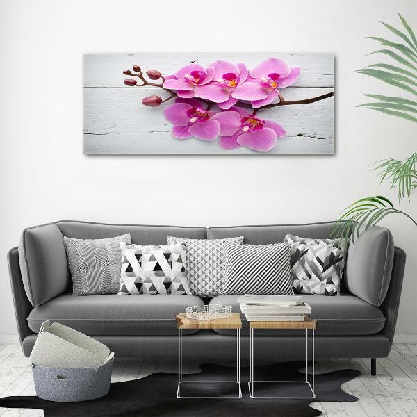 Schilderij glas Orchidee op hout